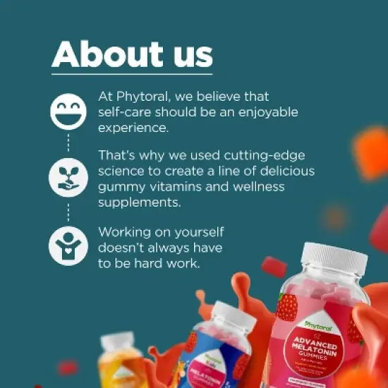 Calming Ashwagandha Gummies with Zinc & VIT D for Adults, Tasty Adaptogen Stress Gummies for Energy & Mood Support, Cherry Flavor, Phytoral, 60ct image {6}