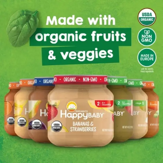 Happy Baby Organics Clearly Crafted Stage 2 Bananas & Sweet Potatoes Jar - 4oz image {2}