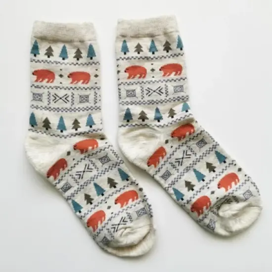 Forest Bear Pattern Socks (Women's Sizes, Adult Medium) from the Sock Panda image {3}