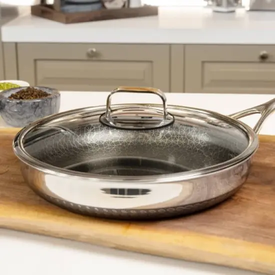 Livwell Brands Diamond Clad 12" Tempered Glass Lid: Silicone Rim, Cool Touch Handle, Dishwasher-Safe, Lifetime Warranty image {1}