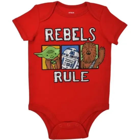 Star Wars Darth Vader Chewbacca Stormtrooper R2-D2 C-3PO Baby Boys 5 Pack Bodysuit  image {2}