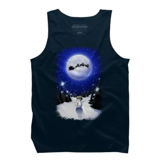 Men's Design By Humans Magical Snowman's Christmas Eve By BluedarkArt Tank Top image {5}