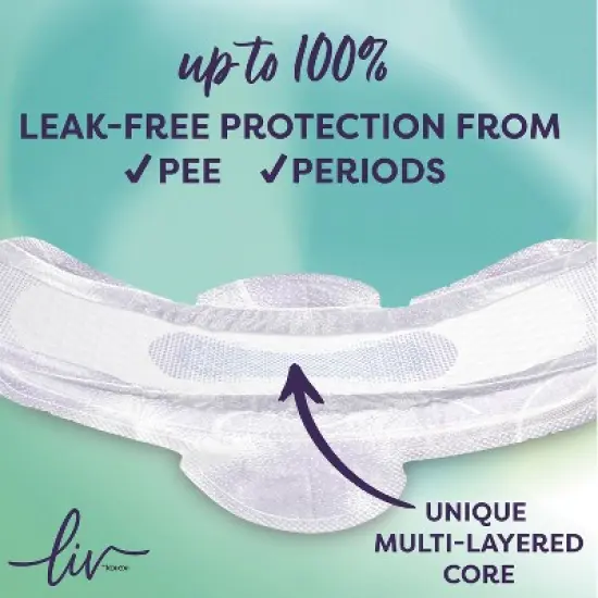 Liv by Kotex Period & Pee Heavy Absorbency Ultra Thin Pads - 24ct image {4}