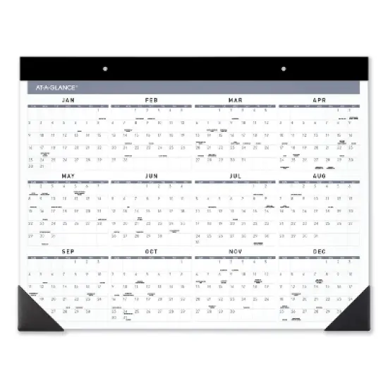 Contemporary Monthly Desk Pad, 22 x 17, White Sheets, Black Binding/Corners,12-Month (Jan to Dec): 2026 image {1}
