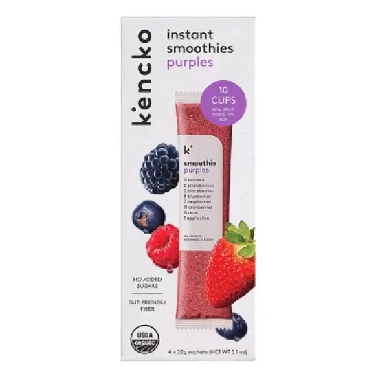 Kencko Purples Organic Instant Fruit & Veggie Smoothies Powdered Drink Mix - 4pk/.78 oz Packets image {6}