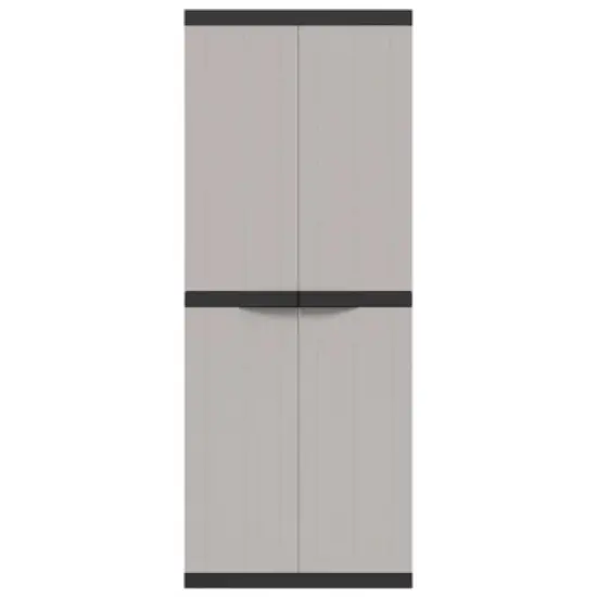 vidaXL Outdoor Storage Cabinet Grey and Black Polypropylene Medium image {3}