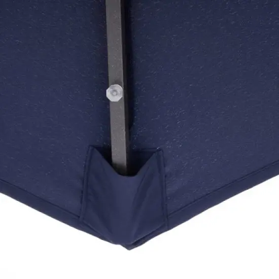 9' x 9' Solar LED Patio Umbrella with Tilt Adjustment and Crank Lift Navy - Wellfor image {6}