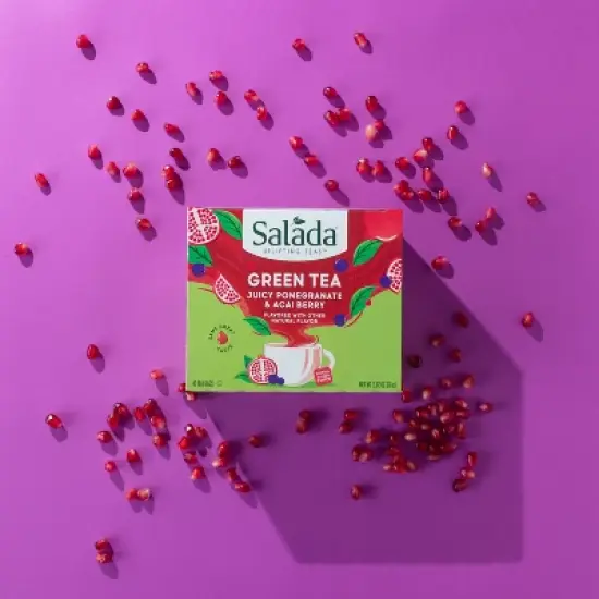 Salada Pomegranate Acai Berry Green Tea with 40 Individually Wrapped Tea Bags Per Box (Pack of 6) image {2}