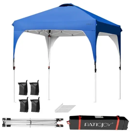 Costway 6.6x6.6 FT Pop up Canopy Tent Shelter Height Adjustable w/ Roller Bag image {9}