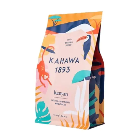 Kahawa 1893 Coffee Whole Bean Medium Roast Kenyan Blend - Case of 6/12 oz Bags image {1}