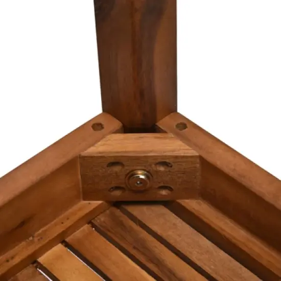 Outsunny 3 Piece Outdoor Side Nesting Table Patio Set with Acacia Wood Build & Multi-Functional Design image {3}