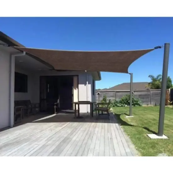 Handpoint Rectangle Patio Sun Shade Sail &ndash; Brown, UV-Blocking Outdoor Canopy image {9}