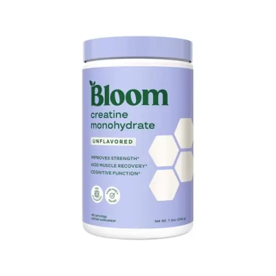 BLOOM NUTRITION Creatine Monohydrate Vegan Supplement Powder - Unflavored - 7.3oz/40 Servings image {6}