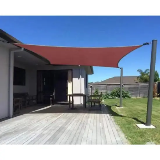 Handpoint Rectangle Patio Sun Shade Sail &ndash; Red, UV-Blocking Outdoor Canopy image {10}