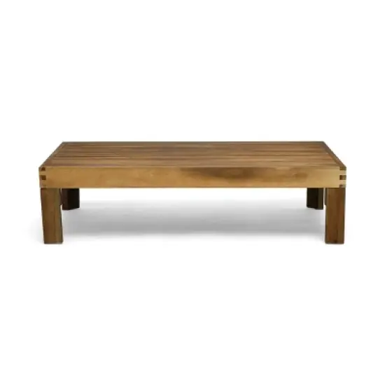 GDFStudio Allaire Acacia Wood 3 Seater Sectional Sofa Set with Ottoman image {10}