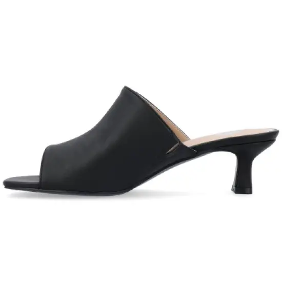 Journee Collection Womens Mercerr Slip On Open Toe Kitten Heel Pump image {1}