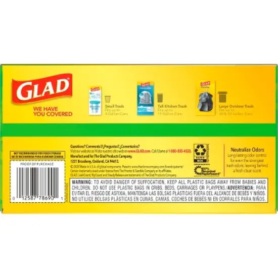 Glad ForceFlex Tall Kitchen Drawstring Trash Bags - Gain Original - 13 Gallon image {9}