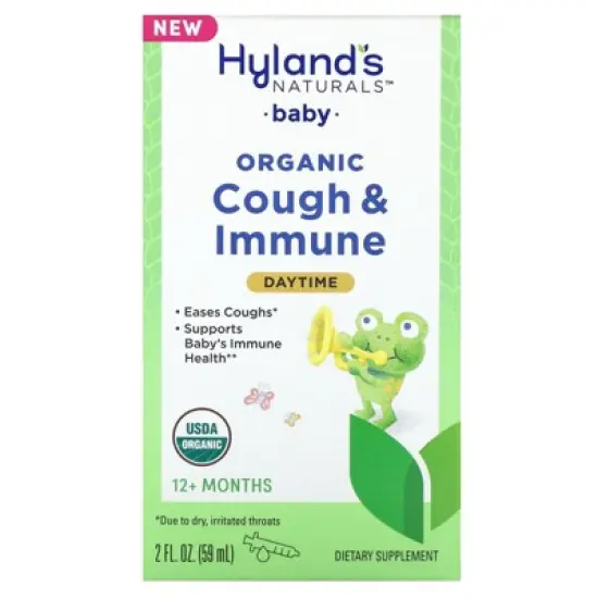Hyland's Naturals Baby, Organic Cough & Immune, Daytime, 12+ Months, 2 fl oz (59 ml) image {5}