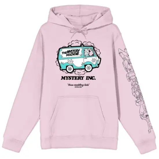 Scooby Doo Mystery Inc Local Ad Long Sleeve Cradle Pink Men's Hooded Sweatshirt image {3}