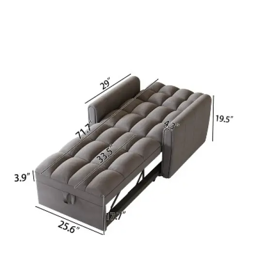 38.2inch foldable large-size sofa bed, modern Polyester single sofa, sofa bed with adjustable backrest, 3 positions and pillows, suitable image {10}