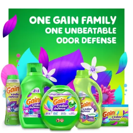 Gain + Odor Defense Super Fresh Blast Scent HE Compatible Liquid Laundry Detergent image {6}