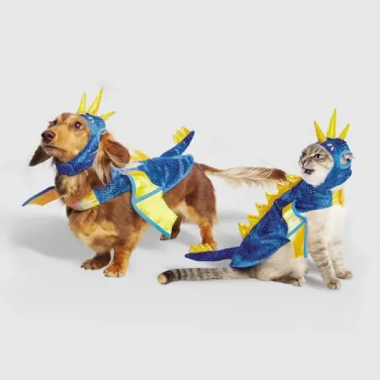 Halloween Full Body Metallic Dragon Glow Eyes Cat and Dog Costume - Hyde & EEK! Boutique&trade; image {6}