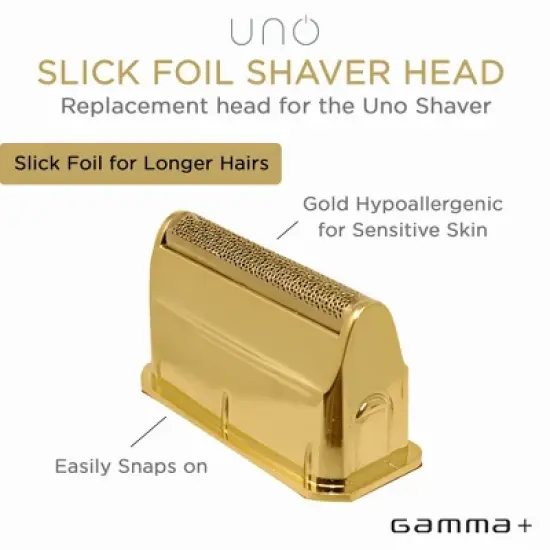 GAMMA+ Replacement Gold Titanium Slick Foil Head for the  GAMMA+ Uno Men's Shavers image {4}