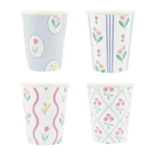 Meri Meri Bloomsbury Floral Pattern Cups (Pack of 8) image {6}