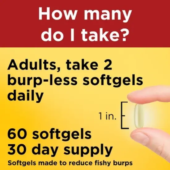 Nature Made Fish Oil Minis Extra Strength Burp-less 1400mg Softgels with 1000mg Omega 3 - 60ct image {6}