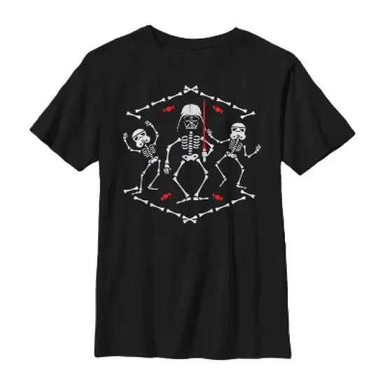Boy's Star Wars Halloween Vader Skeleton Dance T-Shirt image {3}