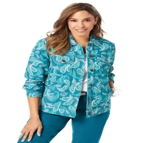 Jessica London Women&rsquo;s Plus Size Classic Cotton Denim Jacket image {24}