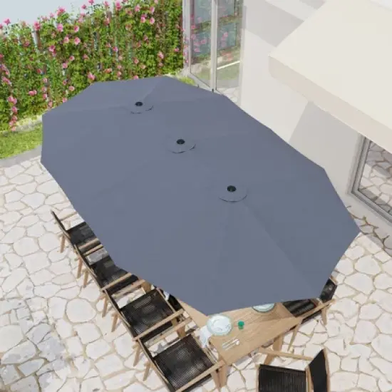 FUFU&GAGA Double-Head Outdoor Patio Umbrella �C Large Size for Ultimate Sun Protection image {7}