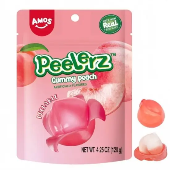 AMOS Peach Peelerz Gummy - 4.25oz image {2}