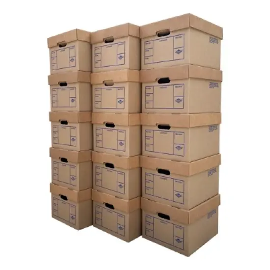 UBMOVE File Boxes 200# Strength, Small, 15" x 12" x 10", 15 Pack image {2}