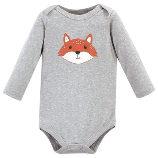 Hudson Baby Infant Boy Cotton Long-Sleeve Bodysuits, Little Fox image {2}