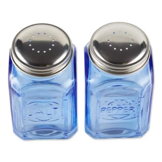 RSVP International Retro Glass Salt & Pepper Set - Blue image {3}