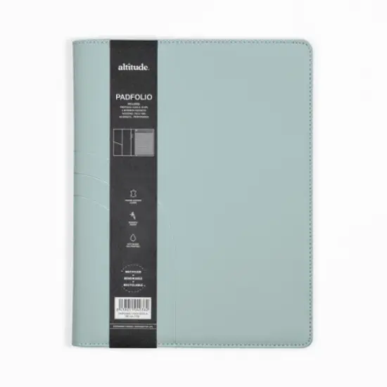 Altitude Padfolio 8.5"x10.5" Vegan Leather Seafoam Blue Debossed Arch image {2}