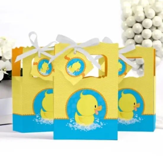 Big Dot of Happiness Ducky Duck - Baby Shower or Birthday Party Favor Boxes - Set of 12 image {2}