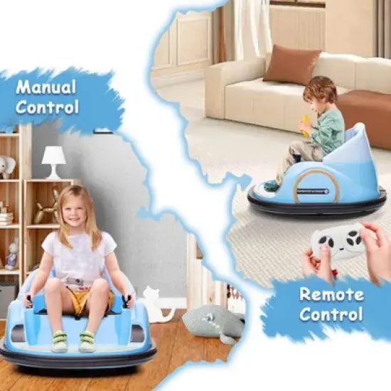 12V Kids Ride on Bumper Car, Battery Powered Bumper Car with Remote Control, 1.5+ Years Baby Electric Bumping image {4}