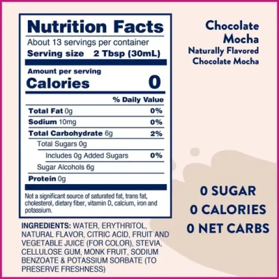 Jordan's Skinny Mixes Naturally Sweetened Sugar Free Chocolate Mocha Coffee Flavoring Syrup - 12.7 fl oz image {4}