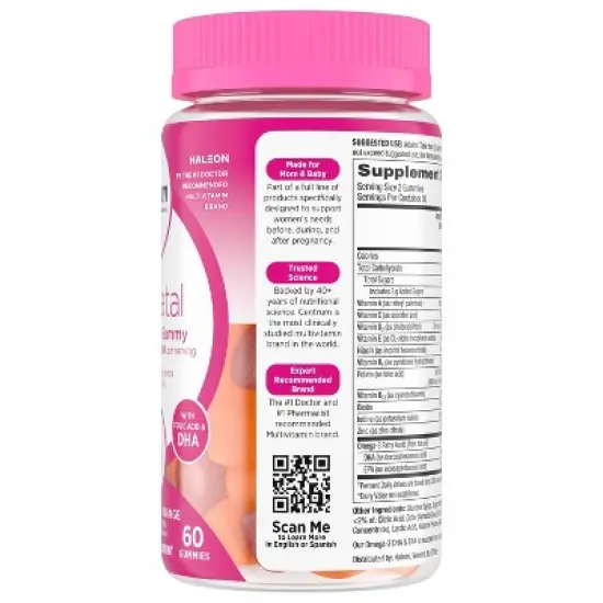Centrum DHA and Folic Acid Prenatal Multivitamin Gummies - Mixed Berry/Orange - 60ct image {5}