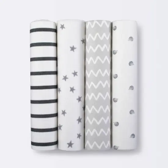 Flannel Baby Blankets Hedgehog 4pk - Cloud Island&trade; image {3}