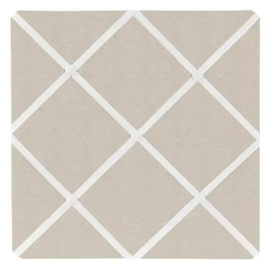 Sweet Jojo Designs Boy or Girl Gender Neutral Unisex Fabric Photo Memo Board Botanical Leaf Linen Taupe and Ivory image {3}