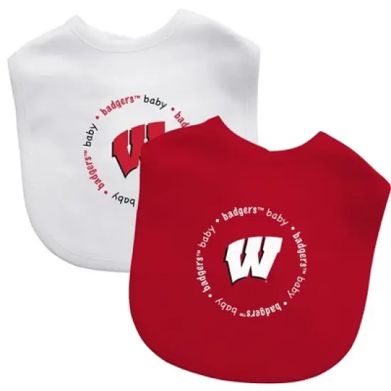 Baby Fanatic Officially Licensed Unisex Baby Bibs 2 Pack - NCAA Wisconsin Badgers image {1}