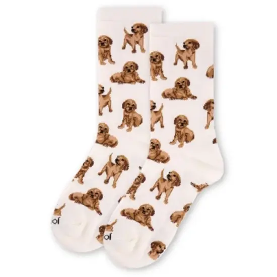 Memoi Golden Retriever Bamboo Blend Crew Socks image {2}
