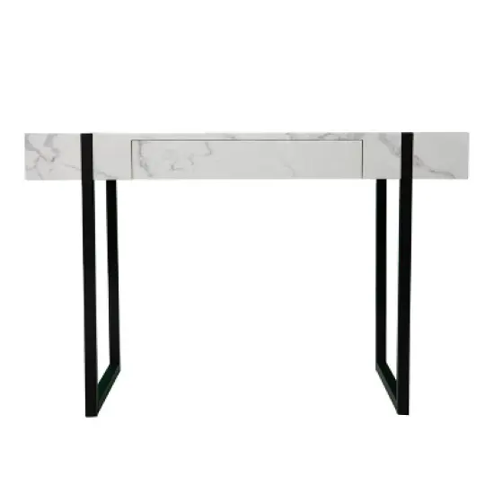 Wennan Modern Faux Marble Desk Black/White - Aiden Lane image {3}