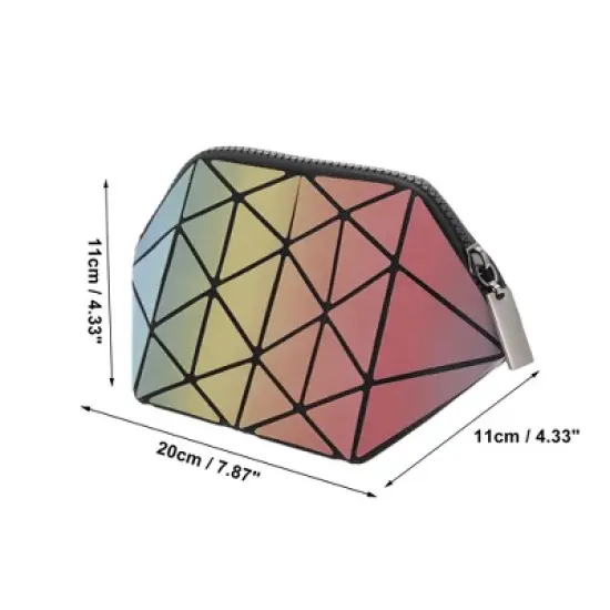Unique Bargains Women's Geometric Shell Makeup Bag 1 Pc image {1}