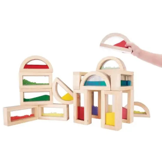 Guidecraft Sensory Rainbow Blocks - 18 Piece Set image {2}