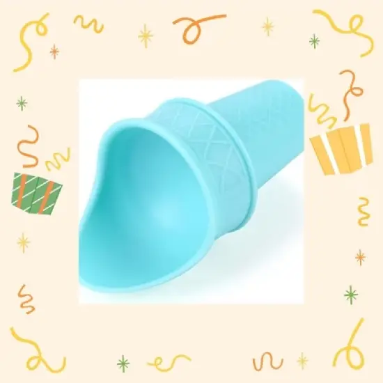 4 Pcs Ice Cream Scoop Cone, Ice Cream Cone Cups, Ice Cream Cone Holder For Kids Party Summer Cookout, Bake Sales, Tea 2 blue + 2 pink image {6}