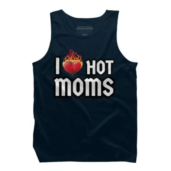 Men's Design By Humans I Love Hot Moms Heart By Metavera Tank Top image {5}